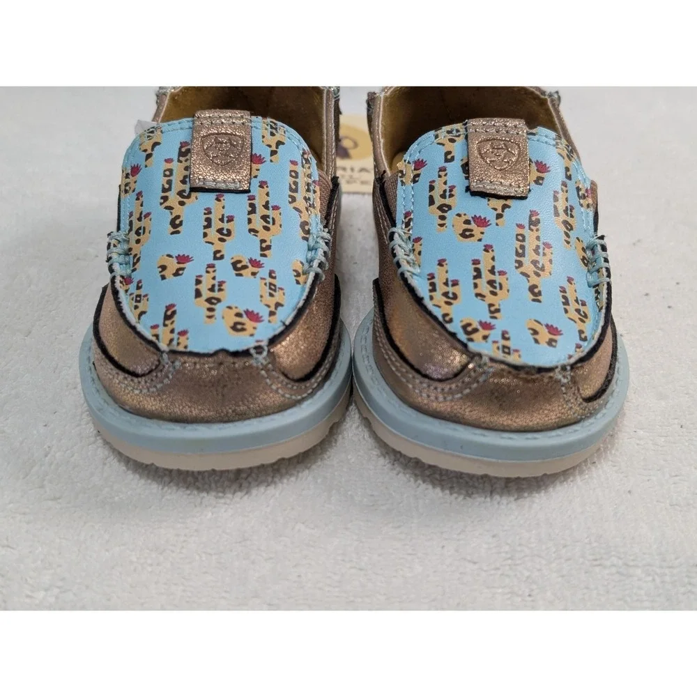 Ariat Lil' Stompers Piper Cruiser Moccasin Slip-On Shoe Leopard Cactus Toddler 4